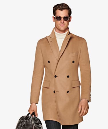 Camel Double Breasted Coat