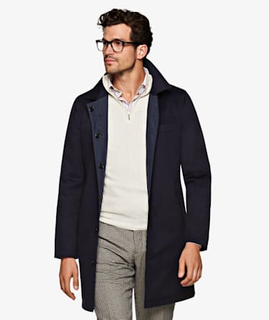 Jort Navy Double Face Coat