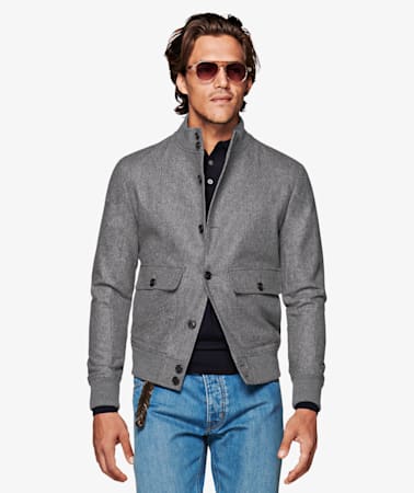 Grey Bomber Jacket