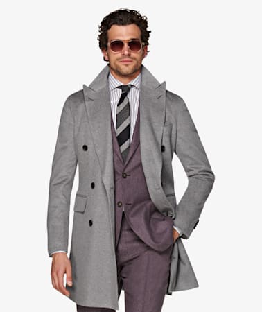 Light Grey Double Breasted Coat