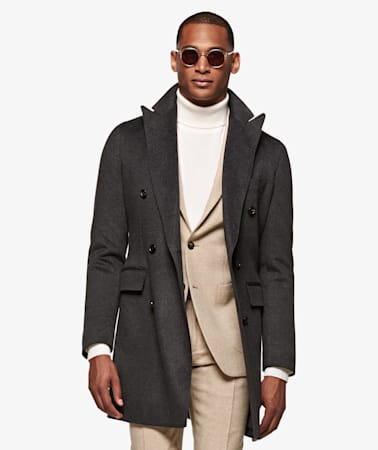 Dark Grey Double Breasted Coat