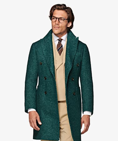 Green Double Breasted Coat