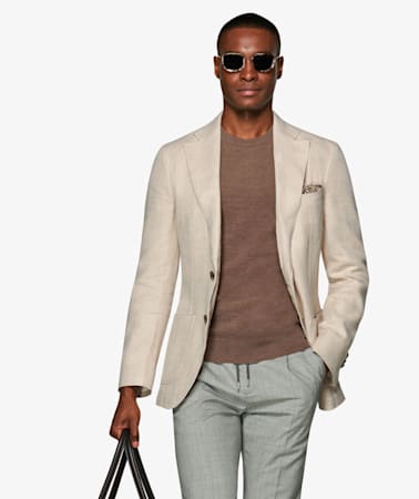 Havana Light Brown Herringbone Jacket
