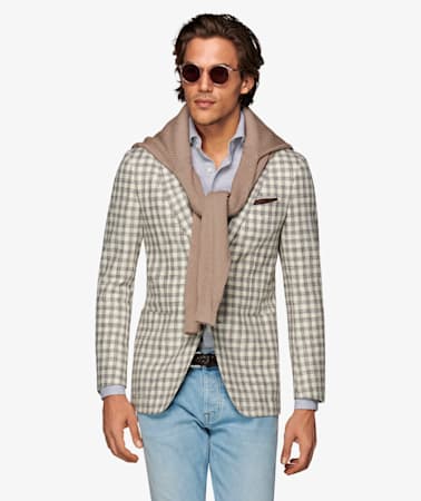 Havana Light Brown Check Jacket