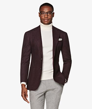 Havana Burgundy Check Jacket