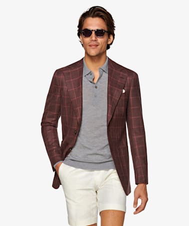 Havana Burgundy Check Jacket