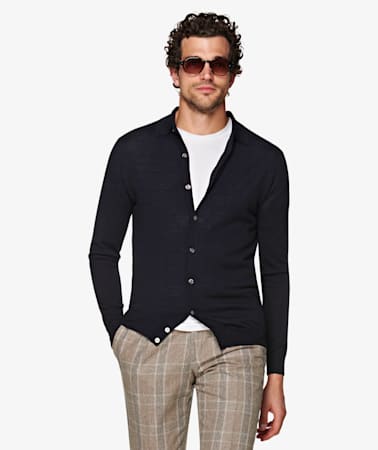Navy Polo Cardigan