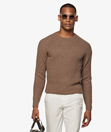 Taupe Rib Crewneck