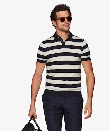 Navy Stripe Polo