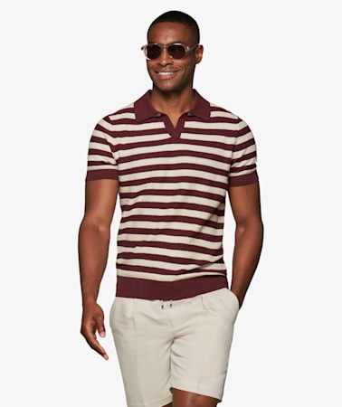 Burgundy Stripe Polo