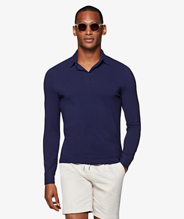 Navy Long Sleeve Polo