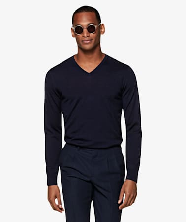 Navy V Neck
