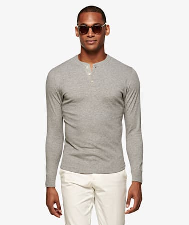 Light Grey Henley T-Shirt