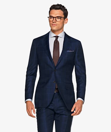 Lazio Navy Check Suit