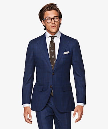 Lazio Navy Check Suit