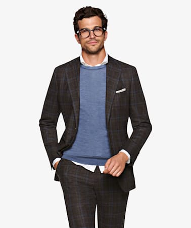 Lazio Brown Check Suit