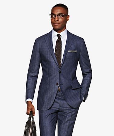 Sienna Navy Herringbone Suit