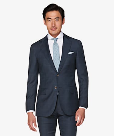 Lazio Navy Check Suit