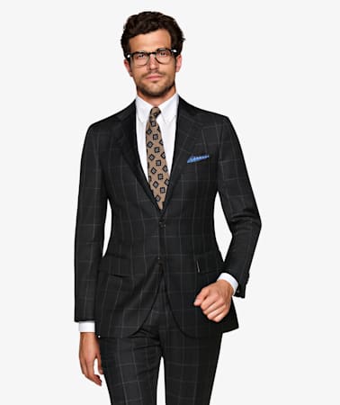 Lazio Dark Grey Check Suit