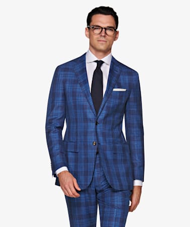 Mid Blue Check Sienna Suit
