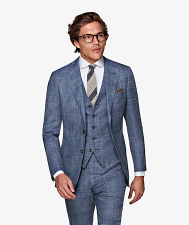 Lazio Blue Check Suit