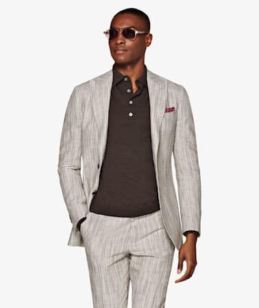 Havana Light Brown Stripe Suit