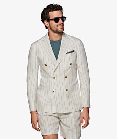Havana Off White Stripe Suit