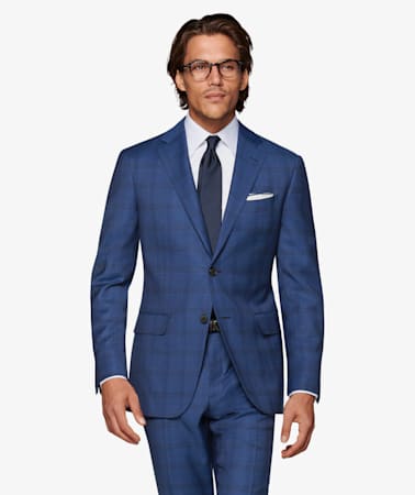 Napoli Mid Blue Check Suit