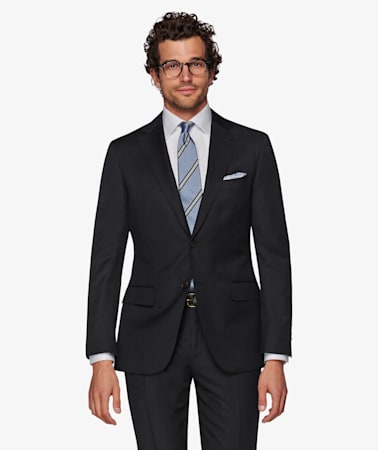 Napoli Navy Herringbone Suit