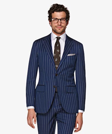 Lazio Navy Stripe Suit