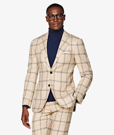 Jort Light Brown Check Suit
