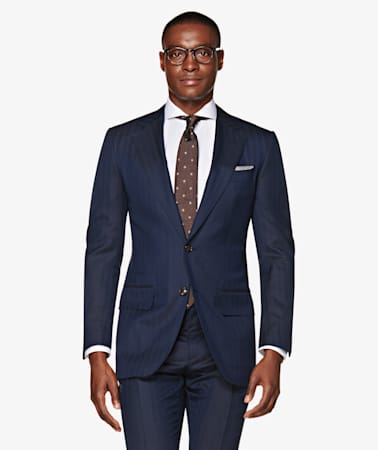 Washington Navy Herringbone Suit