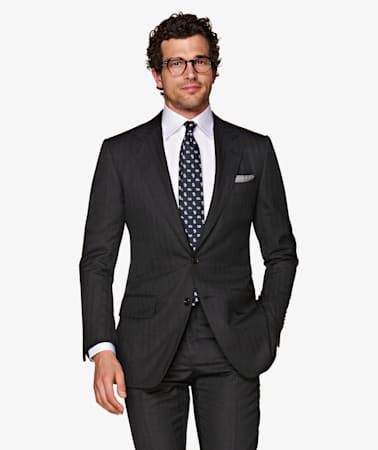 Washington Dark Grey Herringbone Suit