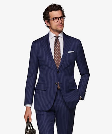 Lazio Mid Blue Stripe Suit