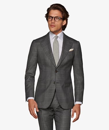 Havana Dark Grey Check Suit
