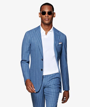Light Blue Stripe Jort Suit