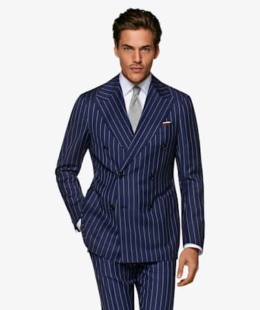 Dark Blue Stripe Jort Suit