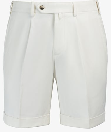 White Pleated Bennington Shorts