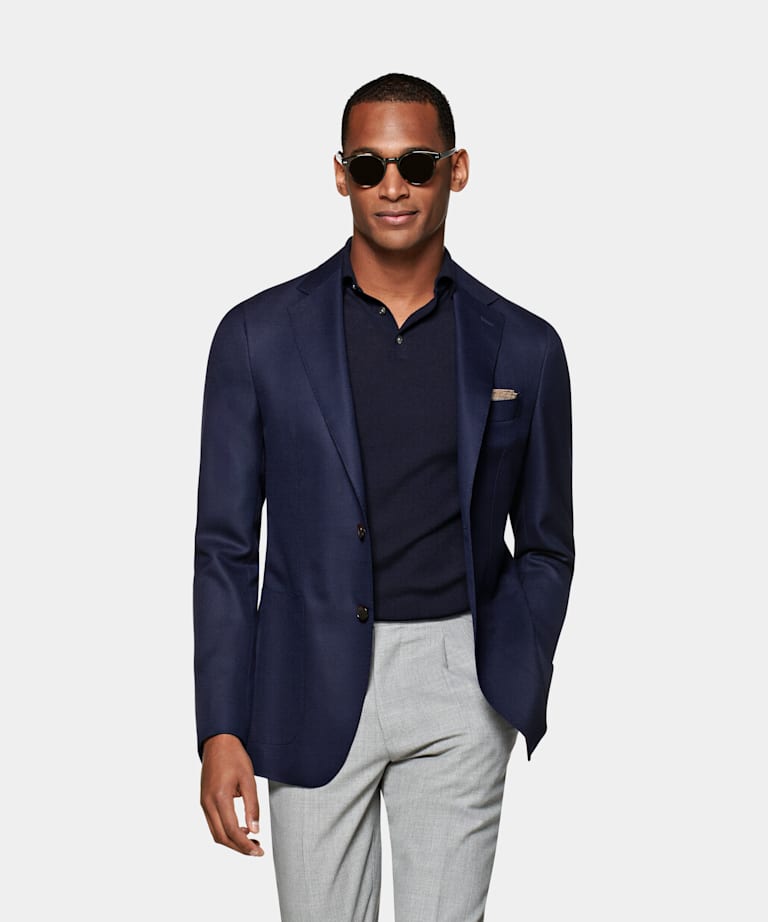 Navy Lazio Jacket | Pure Wool S110's Single Breasted | Suitsupply ...