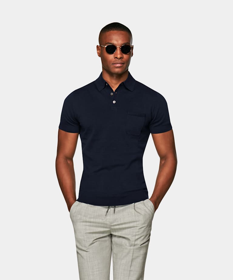 Navy Polo | Pure Merino Wool | Suitsupply Online Store