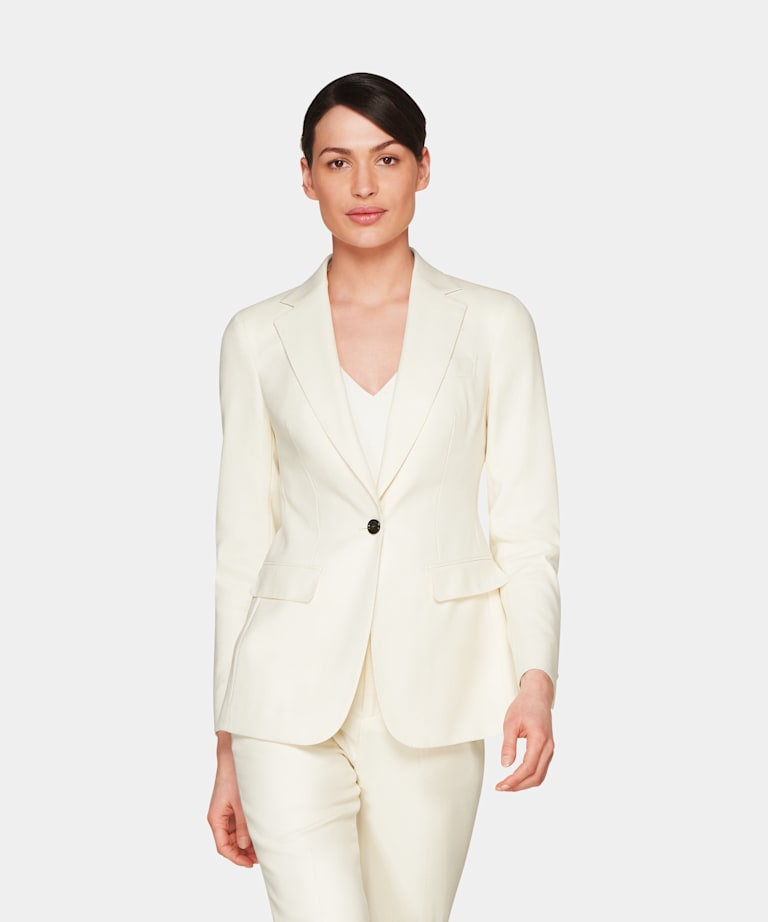 ladies white tailored trousers