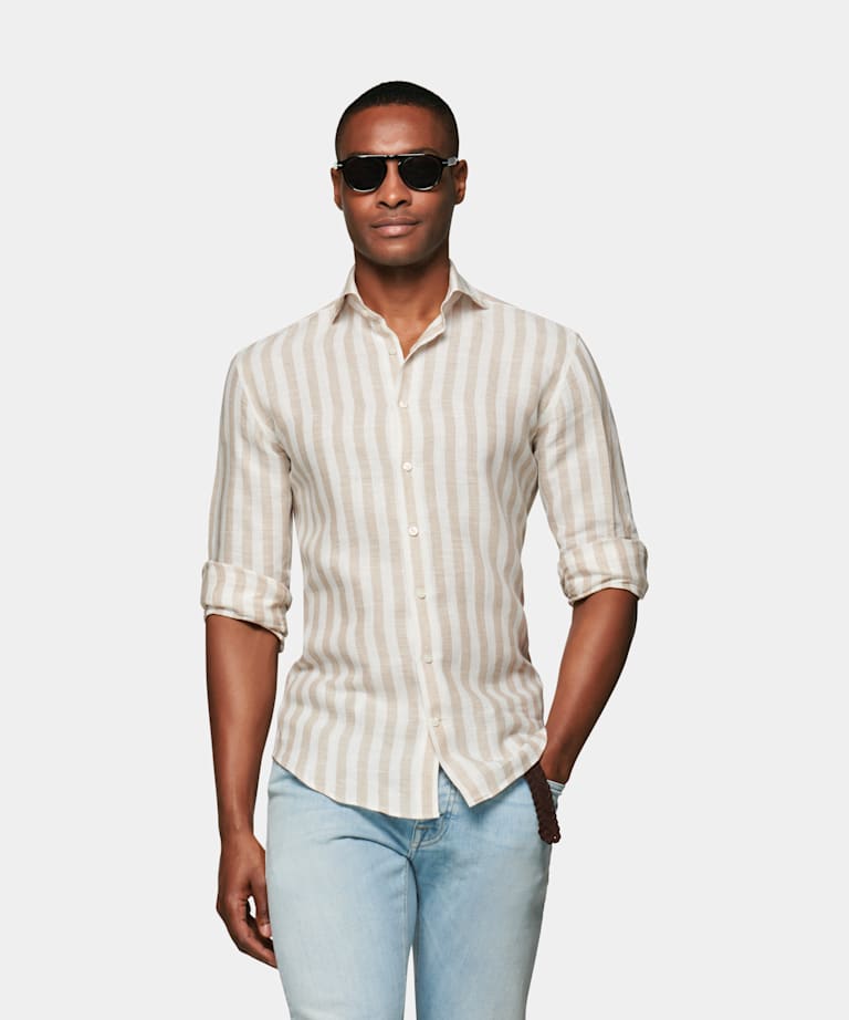 Green Slim Fit Shirt | Pure Linen | Suitsupply Online Store