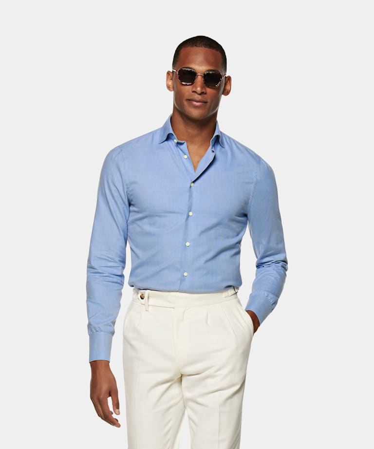 light blue slim fit shirt