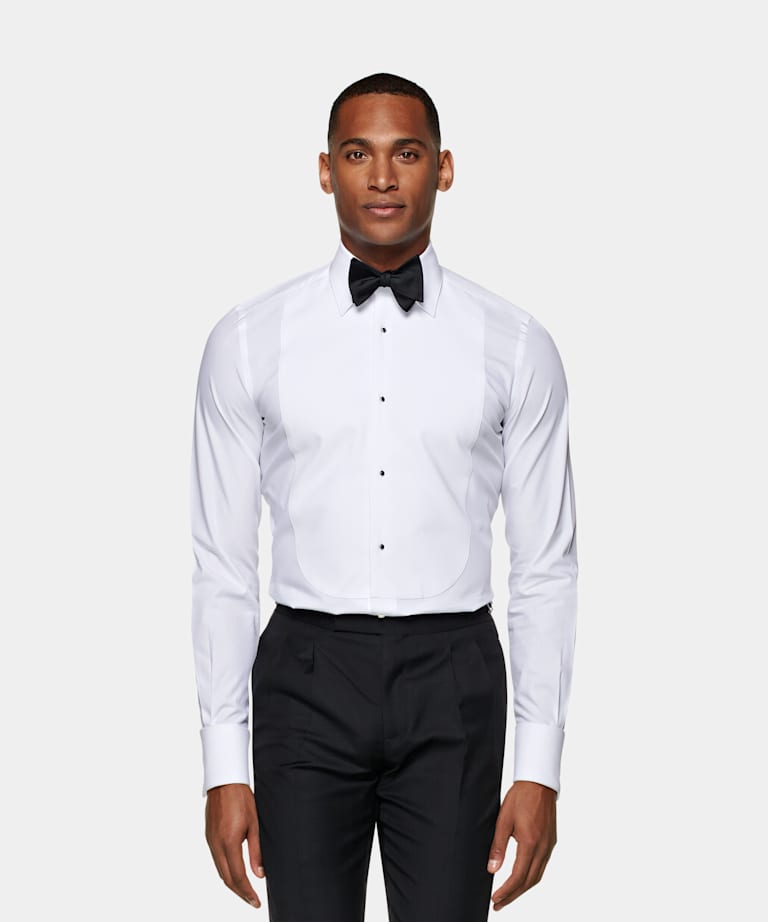 White Slim Fit Tuxedo Shirt Egyptian Cotton Suitsupply Online Store