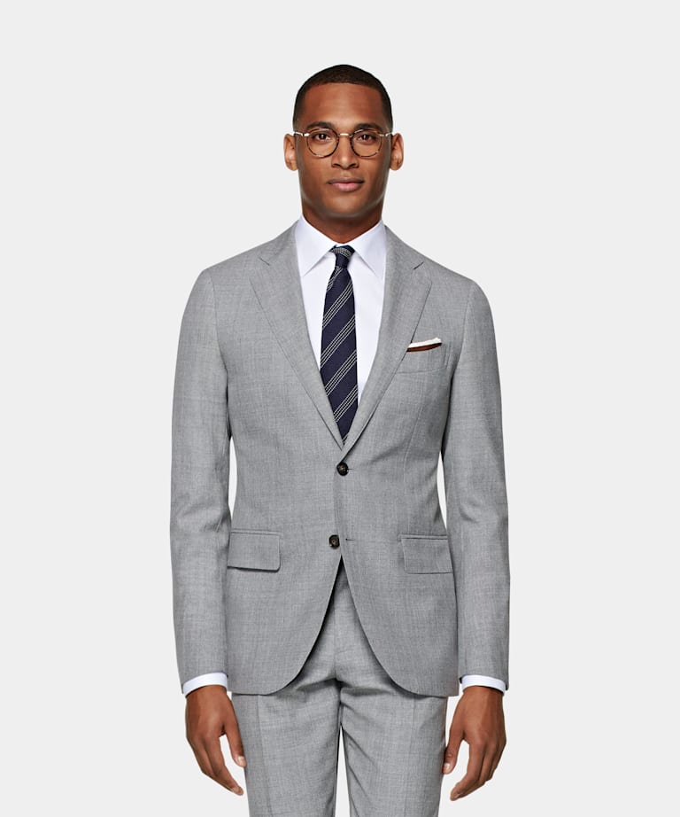 Light Grey Stripe Lazio Suit | Pure Tropical Wool Three Piece ...