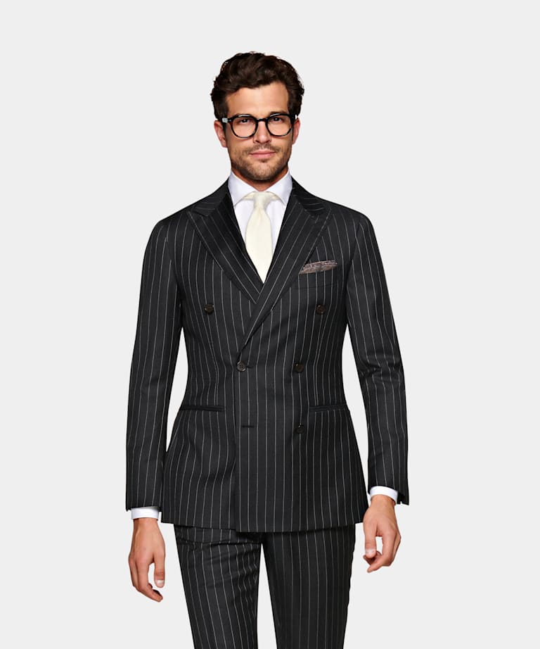 Dark Grey Stripe Havana Suit Pure Wool Double Breasted Suitsupply