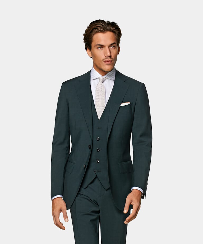 Mid Green Lazio Suit | Pure Tropical Wool Three Piece | Suitsupply ...
