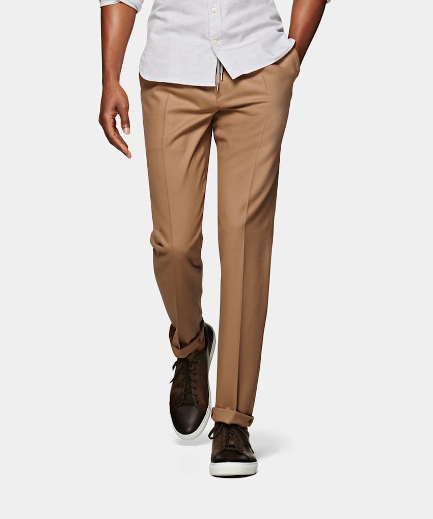 camel suit trousers