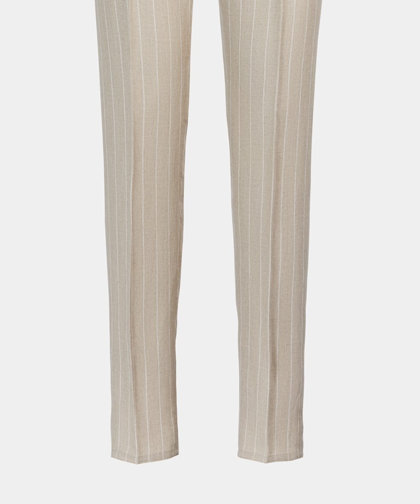 Beige Drawstring Ames Trousers Pure Linen Suitsupply Online Store