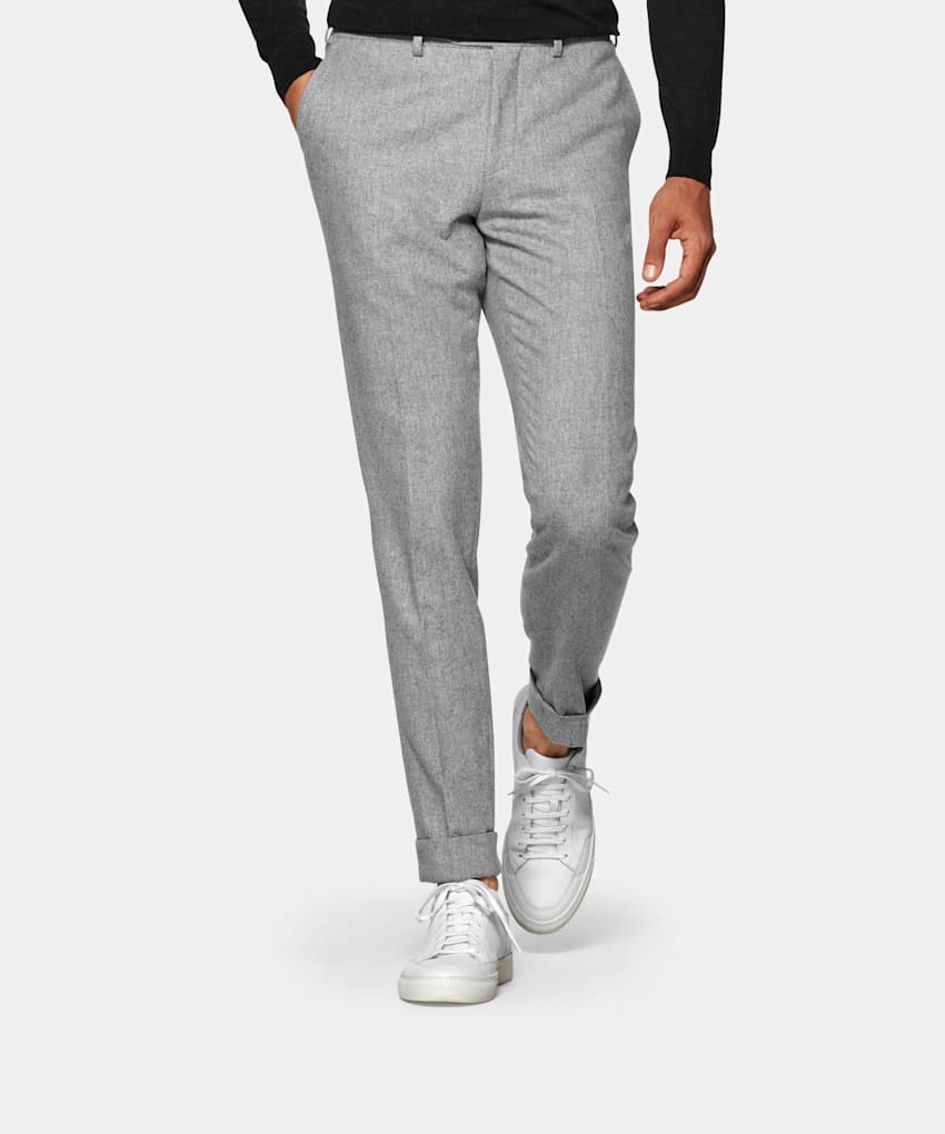 Light Grey Soho Trousers | Circular Wool Flannel | Suitsupply Online Store